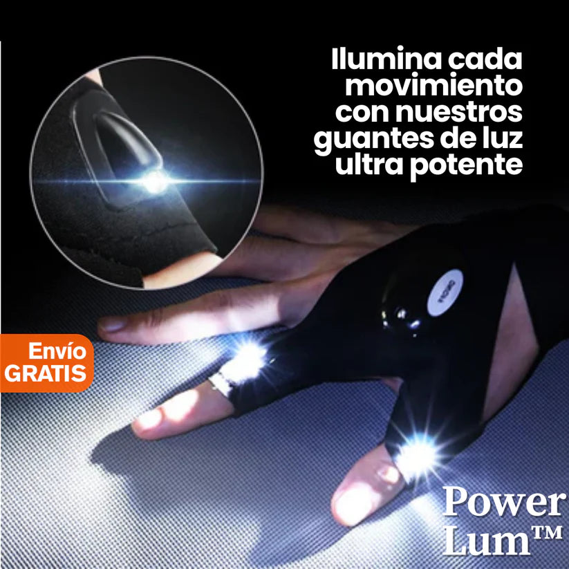 GUANTES SIN DEDOS CON LUZ NOCTURNA.